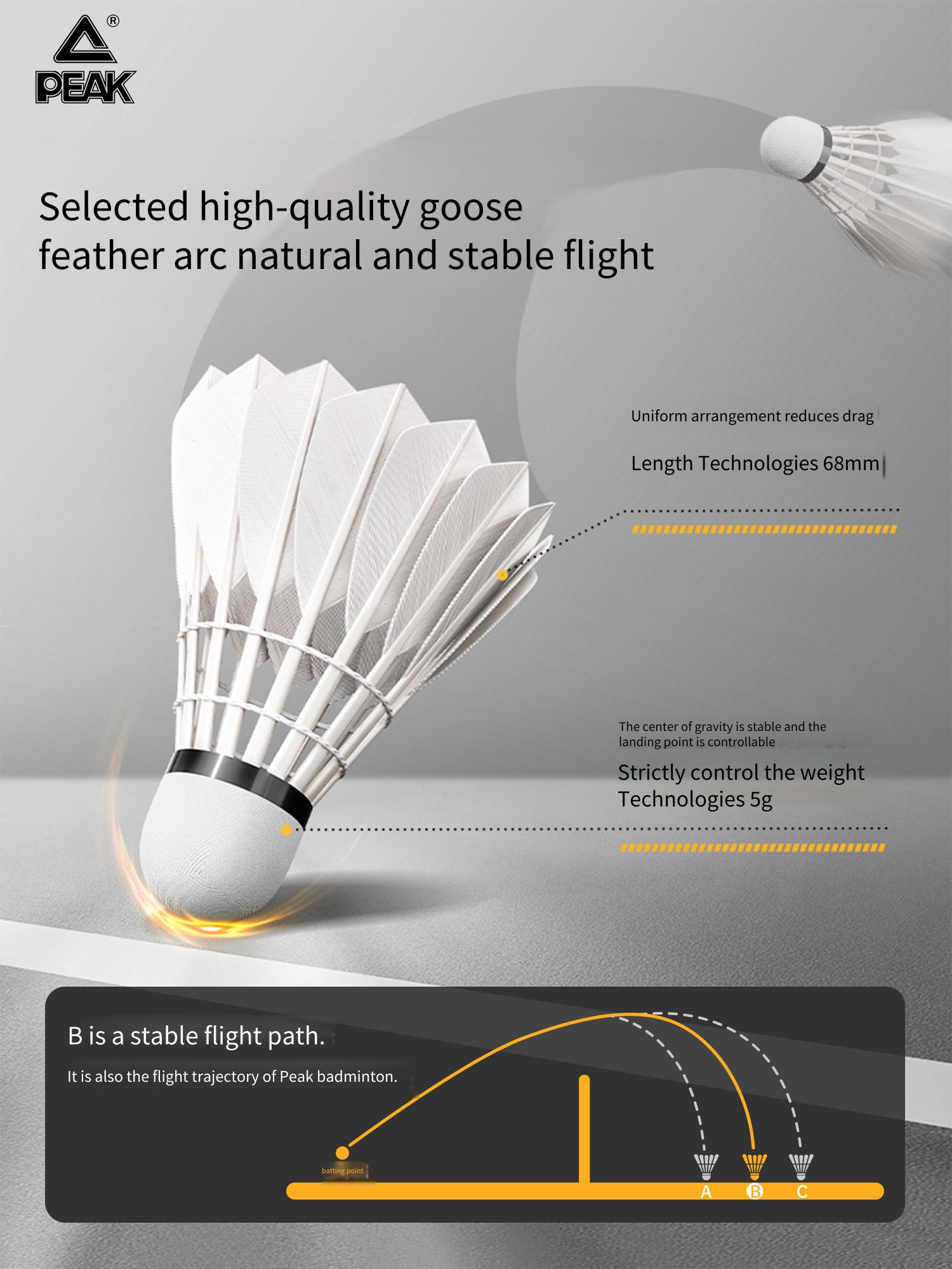 PEAK Goose Feather Badminton O - Feather Shuttlecock recension och pris