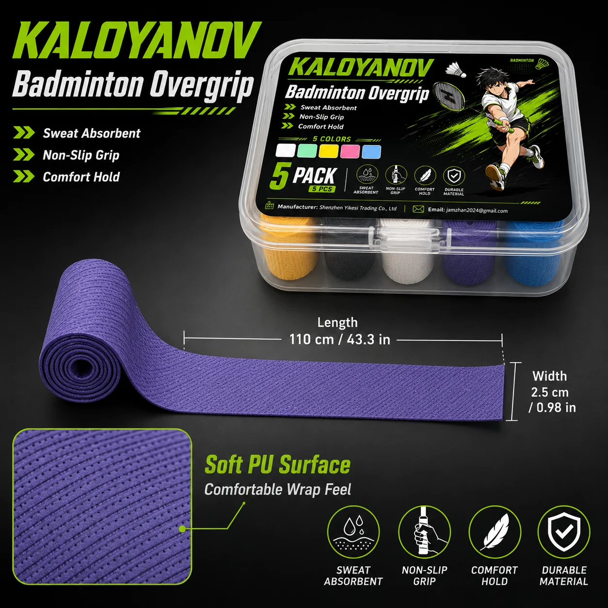 Tennis Overgrip Badminton Over - Badminton Materi recension och pris