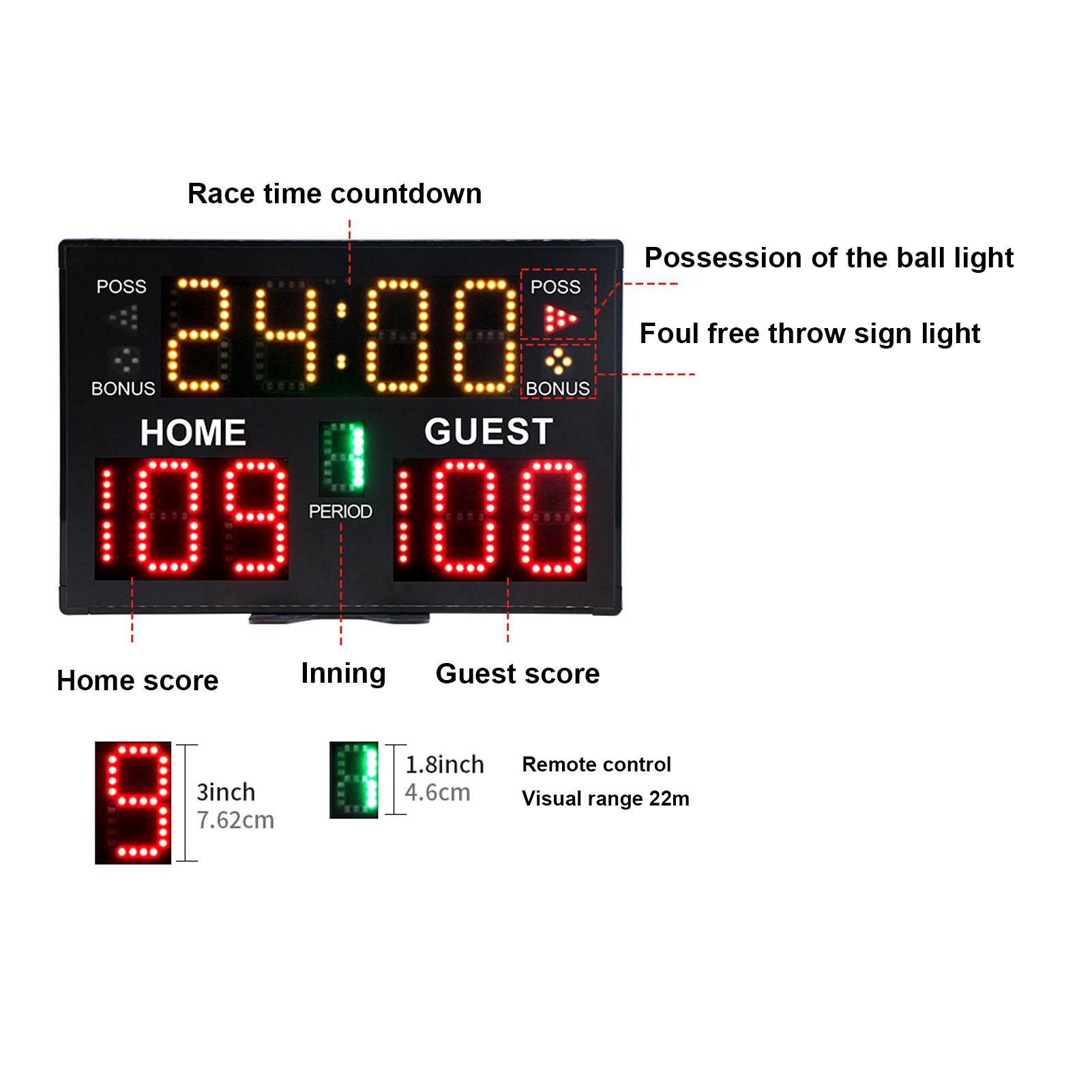 Digital Basketball Scoreboard  - Scoreboard Digital recension och pris