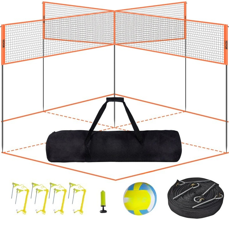 4-Way Volleyball Net 14 x 14FT - Badminton Bag recension och pris
