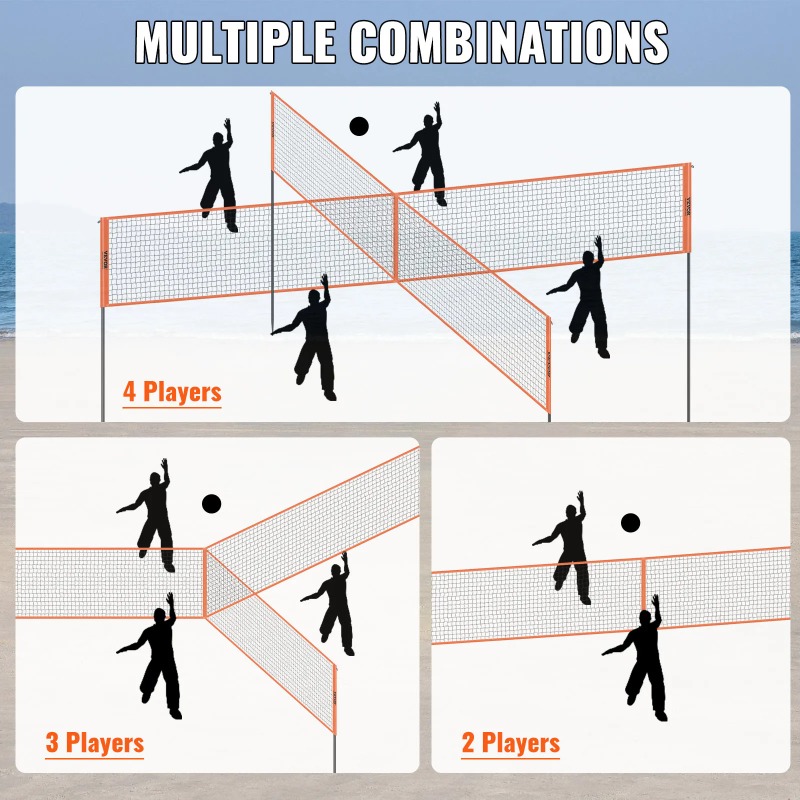 4-Way Volleyball Net 14 x 14FT - Badminton Bag recension och pris