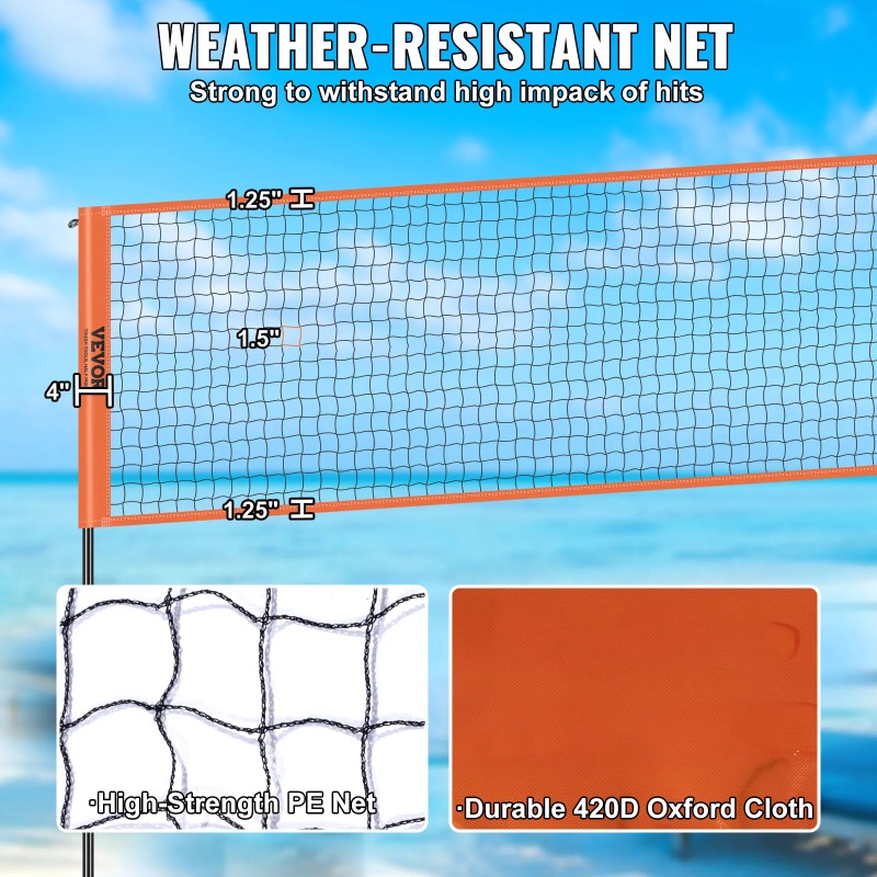 4-Way Volleyball Net 14 x 14FT - Badminton Bag recension och pris